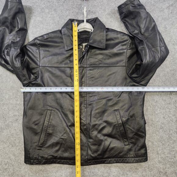 Wilsons Leather Jacket Mens Large Genuine Leather Julian Quilted Lined Black - Picture 7 of 15